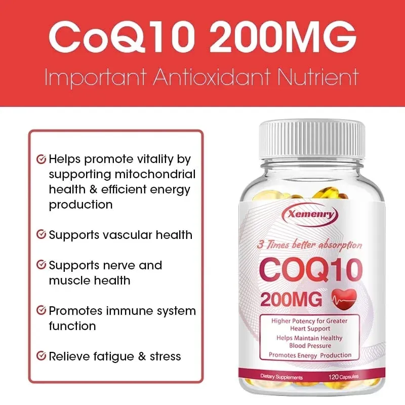 Coenzyme Q10 Capsules 200mg -Provide Energy Support Heart and Cardiovascular Health Promote Metabolism Anti-oxidation — image 5