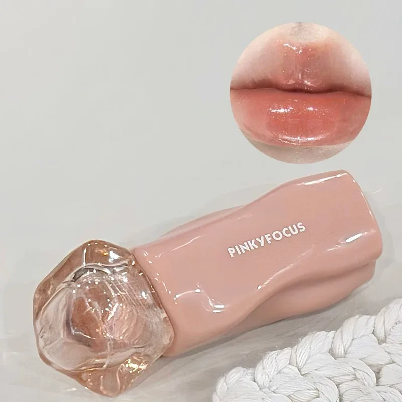Pinkyfocus Rossetto Specchio lucido Lucidalabbra Idratante Succoso Tinta per labbra nude Rossetto per trucco naturale quotidiano a lunga durata — image 9