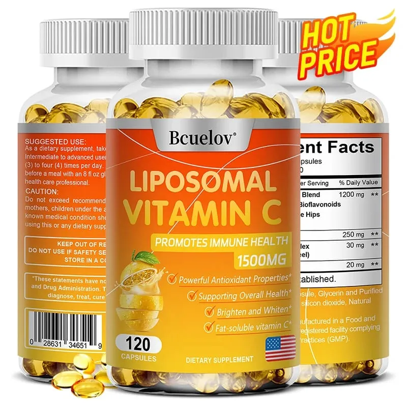 Liposomal Vitamin C Capsules Powerful Antioxidant Promotes Collagen Production Supports Skin Health 1500mg — image 1