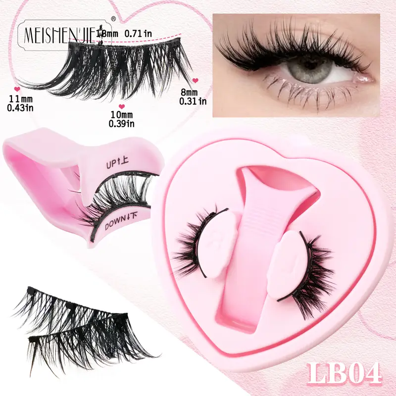 Magnetische Wimpern, 1 Stück, kein Kleber erforderlich, wiederverwendbar, natürlicher Look, 3D-Wimpern, einfach anzuwenden, weiche magnetische Wimpern-Set für Augen-Make-up — image 2
