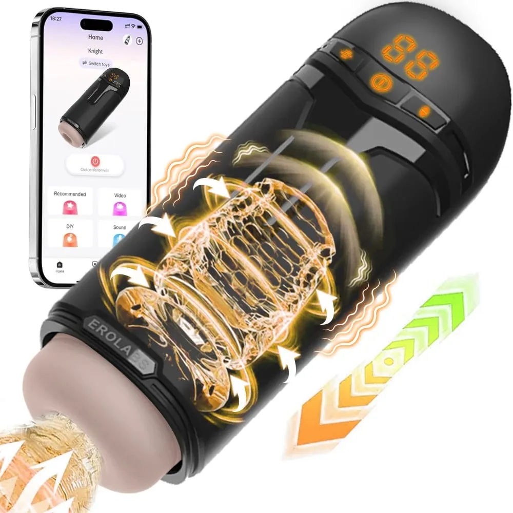Pompa automatica per pene masturbatore maschile con succhiamento, vibrazione, spinta, giocattoli sessuali per uomini, stimolazione del pene Stroker, display a LED — image 1