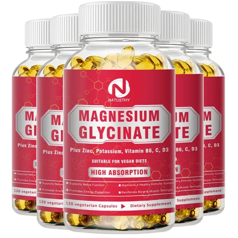 Magnesium Glycinate 500mg Potassium with Zinc For muscles - Nerves - Bones - Heart Health - Leg Cramps - Immune System