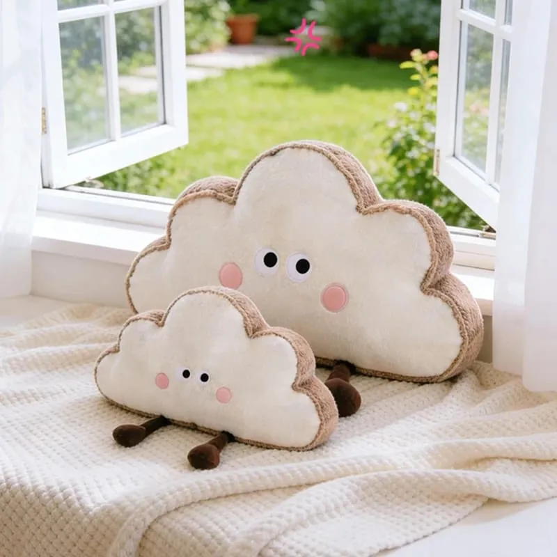 35 ~ 65 ซม.Toast Cloud หมอน Plush Kawaii Humanoid ตกแต่ง Plushie เก้าอี้โซฟากลับสนับสนุนเบาะของขวัญ — image 3