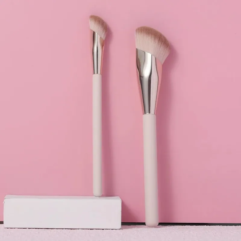 Berus Mekap OVW Berus Penyuci Asas Cecair Blending Blush Brush 2PCS Kontur Wajah Kepala Serong Alat Solek Profesional — image 6