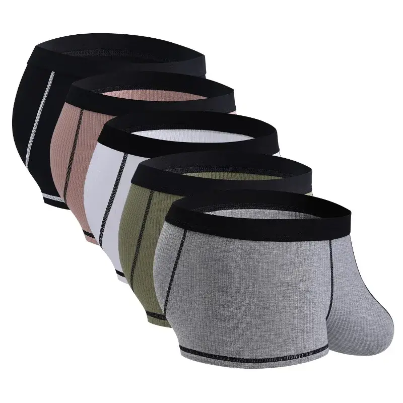 Cueca boxer masculina grande, bolsa escrotal, estiramento sólido, cintura baixa, respirável, bolsa de cornete em u, tronco confortável — image 4