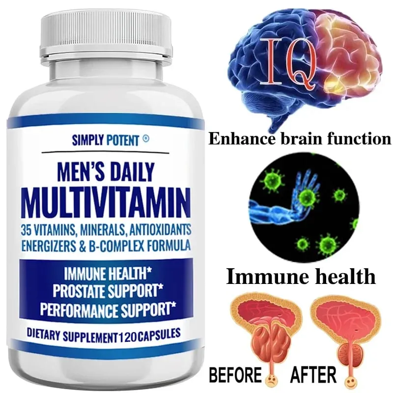 Multivitamin Harian Pria untuk Metabolisme Konsentrasi Energi Prostat Vitamin Imunitas: A C D E (B1 B2 B3 B5 B6 B7 B9 B12) — image 1