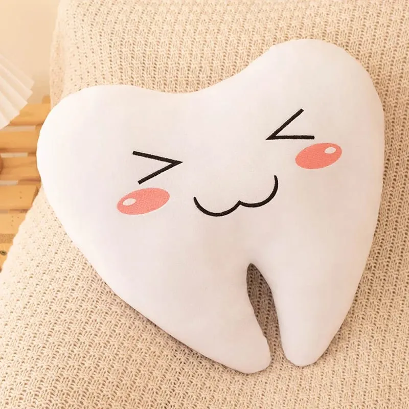 Simulación de encantadores juguetes de peluche con dientes, bonita expresión, dientes blancos, almohada suave rellena, divertido cojín para sofá, regalo para niños — image 12
