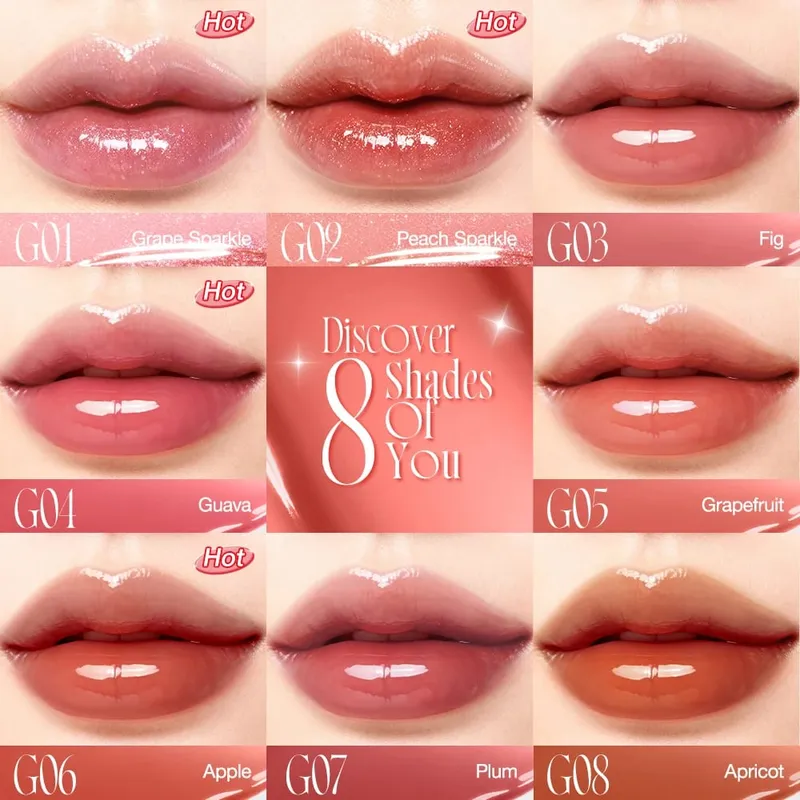O.TWO.O 8pcs ชุดลิปสติก Liquid Lip GLOSS Glossy FINISH High-Shine Long Lasting Moisturize Non-Stick Glassy ลิปสติกแต่งหน้าชุด — image 4