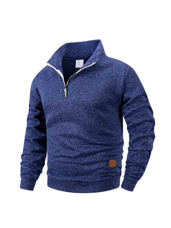 Sweatshirts pour hommes Pull-over plus épais d'automne Pull-over à demi-fermeture Éclair Hiver Masculin Col roulé Sweat-shirt à capuche Extérieur