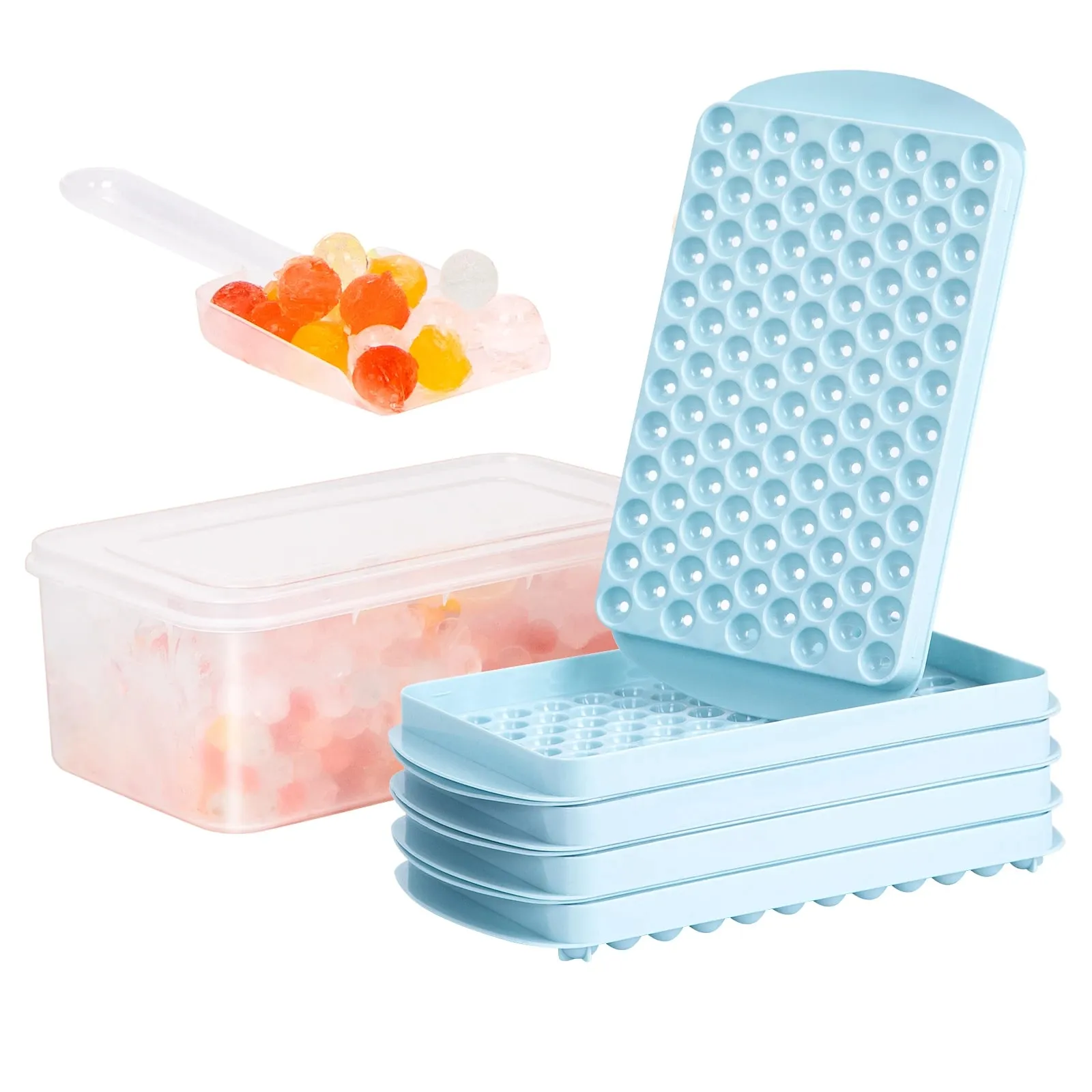 Mini-Eiswürfelform, 104 Löcher, runde Eiskugelform, winzig zerkleinert, zum Kühlen von Bar, Cocktail, Whisky, Getränk, Kaffee, Saft, Küchenwerkzeug — image 2