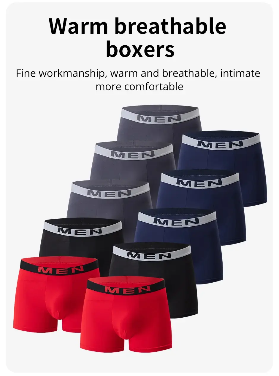 4/5/10Pcs Men's Fashionable Printed Multi-color Combination Underwear Shorts Youth Casual Sports Underwear Boxer Shorts Home Pan — image 1