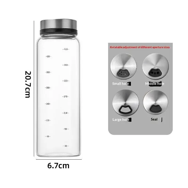 200/300/500ml High Borosilicate Glass Seasoning Can Salt Sesame Solid Condiment Seal Bottle Pepper Spice Shaker With Rotary Lid