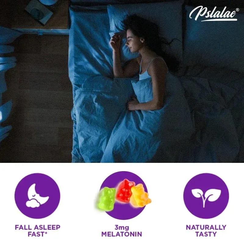 เมลาโทนิน Gummies ความวิตกกังวลความเครียดบรรเทาช่วย Sleep Save Insomnia การปรับนาฬิการ่างกายสำหรับผู้ใหญ่ — image 3