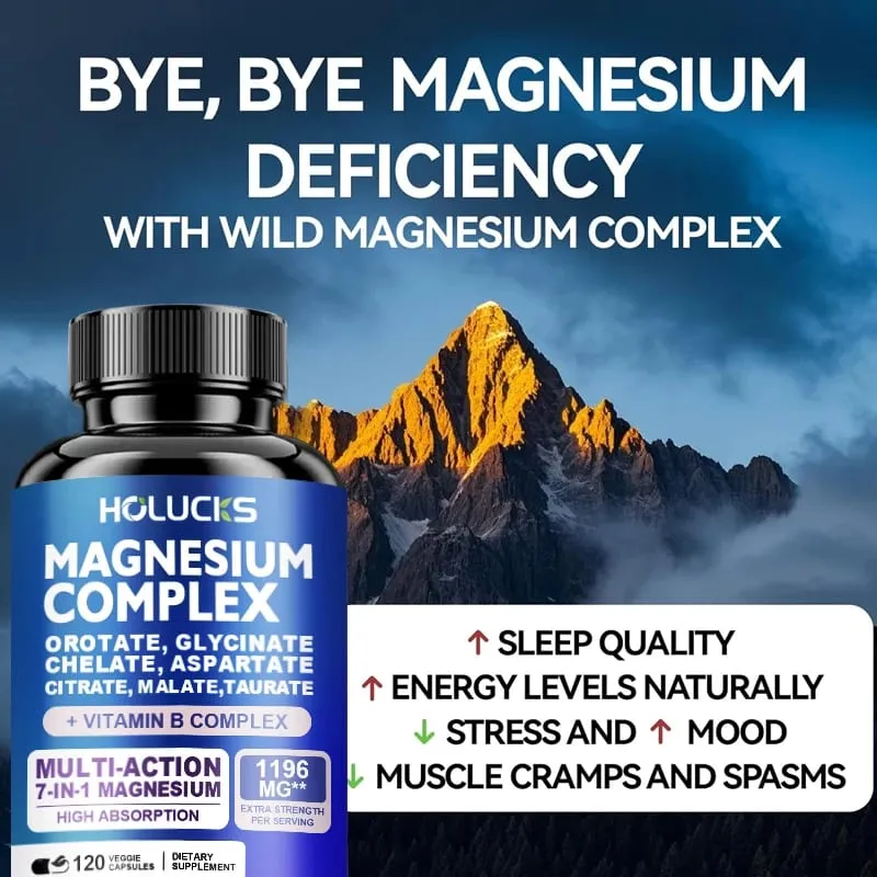 Suppléments complexes de magnésium - Mémoire osseuse et favorise la santé du cerveau Soutien au sommeil Relaxation musculaire Soulagement du stress et de l'anxiété — image 5