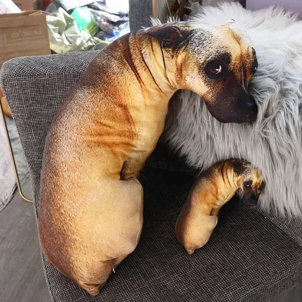 Oreiller 3D réaliste en forme d'animal, coussin doux pour chien, coussin créatif pour le bureau — image 3