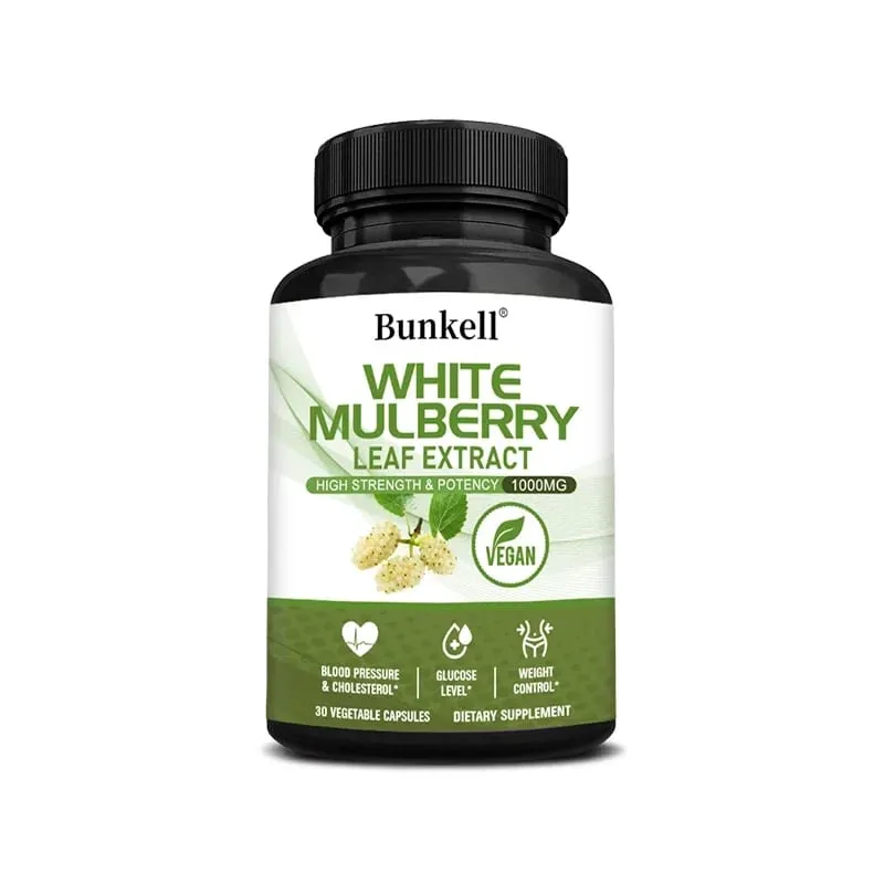 Hvidt Mulberry Leaf Extract 1000mg - 120 Kapsler Hvid Mulberry Leaf Ikke-GMO glutenfrit supplement Høj styrke og styrke — image 8