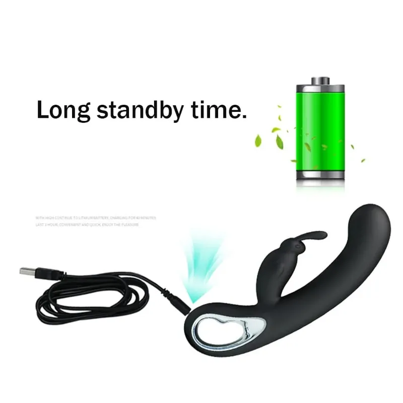 12 Speed G Spot Vibrator USB Rechargeable Powerful Dildo Rabbit Vibrator for Women Clitoris stimulation Massage Adult sex toys — image 3
