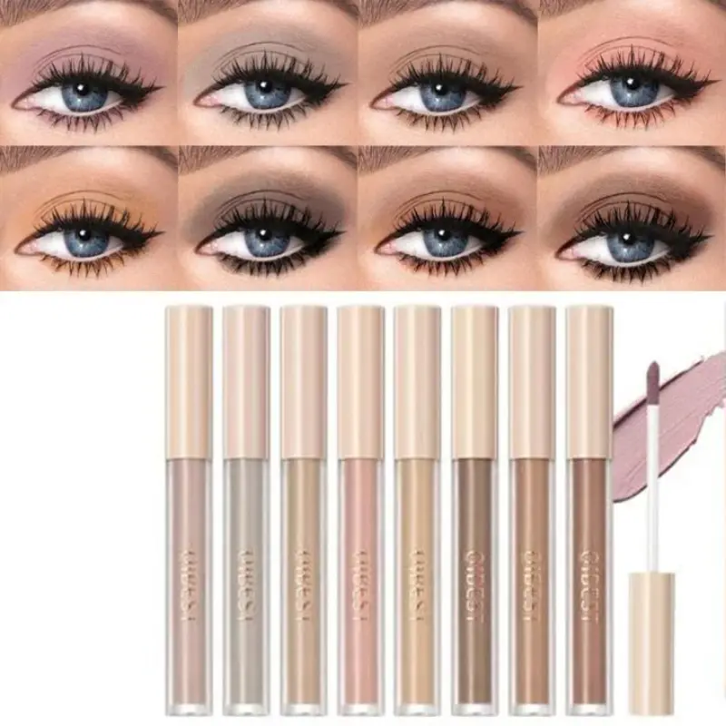 8 สี Matte Nude Eye Bronzer Liquid อายแชโดว์กันน้ำ Long Lasting Eye Shdaow Natural Cheek Contour ผู้หญิงแต่งหน้าเครื่องสำอาง — image 2
