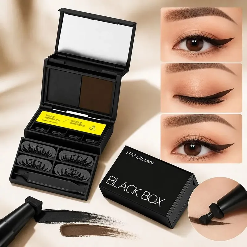 Waterproof Eye Makeup Stamping Pen Set Smudge Resistant Portable Lower Lash Stamp Ultra Fine Long Lasting Eyeliner Stamp Pen