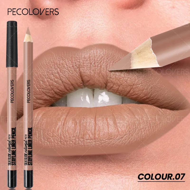 Matte Lipliner Kontur Bibir Belakang Kedua Bibir Gebu dan Menawan Tidak Mengeringkan Kosmetik Bibir Kalis Air Sesuai untuk Pemula — image 14