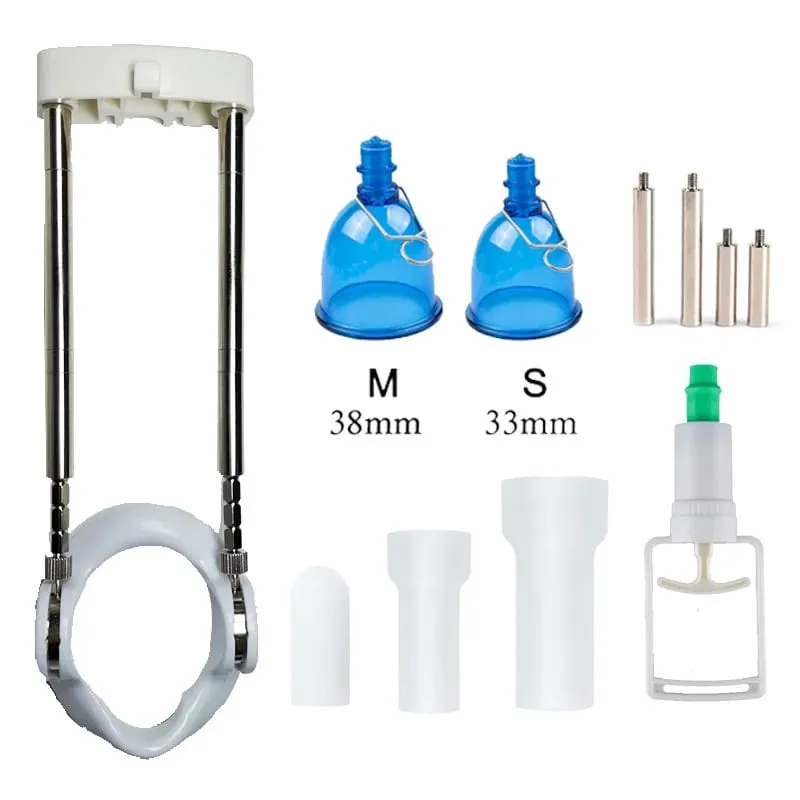Biegen Richtige Penis Extender Erweiterung mit Vakuum Tasse Bahre Traktion Exerciser Sex Spielzeug Männer Dick Enhancer Größeres Wachstum