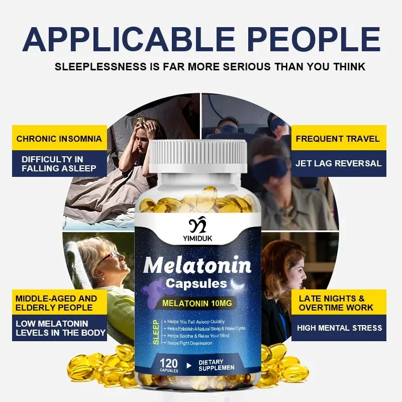 Melatonina 10mg Integratore alimentare per il sonno No Habit Sonno profondo Contiene melatonina - Sonno sano - 120 Capsule — image 6