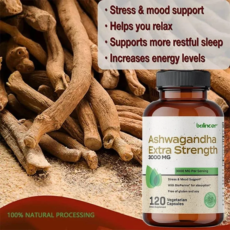 Balincer Ashwagandha Capsules | Ashwagandha Extract Supplement | Boost Energy Relieve Stress Support Mood & Focus — image 4