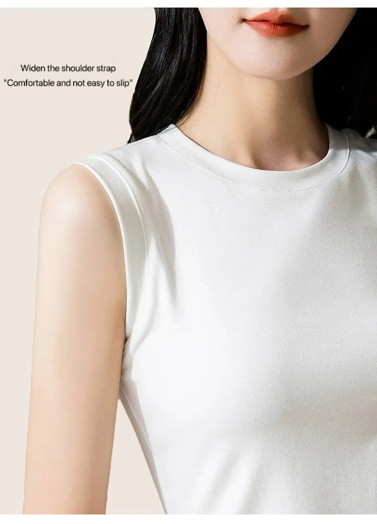 1pcs Spring Summer Women Knitted Tank Tops Girl Thin Tops Lady Basic Casual Tank Tops Round Collar Tees Sleeveless Top M~3XL — image 10
