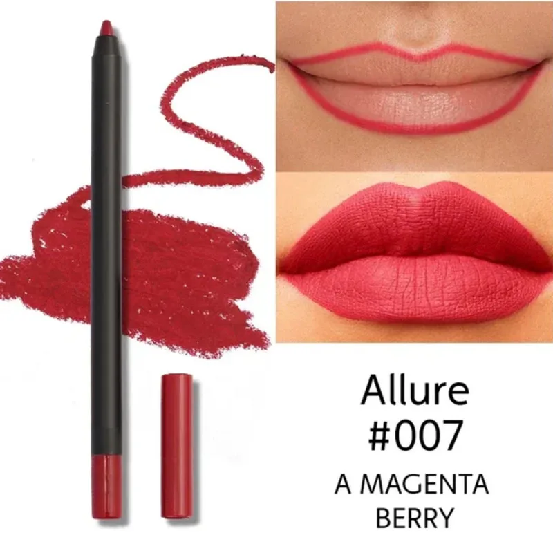 Nude Brown Lip Liner ดินสอลิปสติก Matte Smooth Waterproof Lipliner Long Lasting Non-stick Cup ลิปสติกปากกาความงามเครื่องสำอาง — image 12