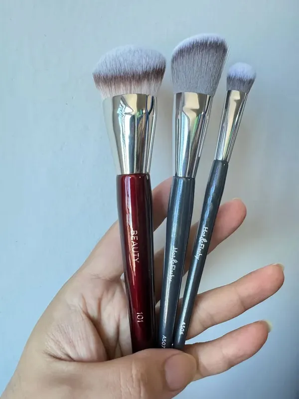 1 unidad 101 brochas de maquillaje para base contorneada, corrector y Base líquida en ángulo, brochas de maquillaje con mango de madera roja, herramientas cosméticas 506 — image 20