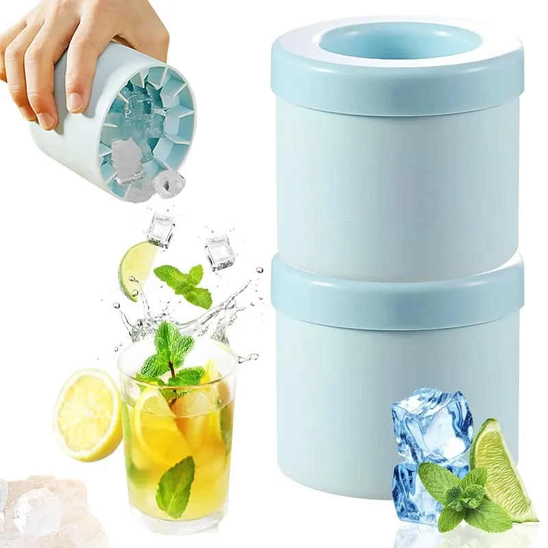 Neue Eis Eimer Silikon Runde Zylinder Eiswürfel Form Mit Deckel Eis Form Hausgemachte DIY Kühlschrank Einfrieren Kreative Eiswürfel formen — image 1