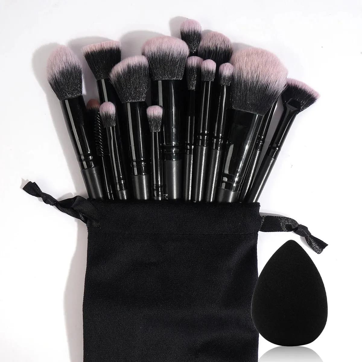 Sada 18ks profesionálních štětců na make-up s 1ks Powder Puff Soft Detail Foundation Contour Blush Brush Beauty Tools — image 1