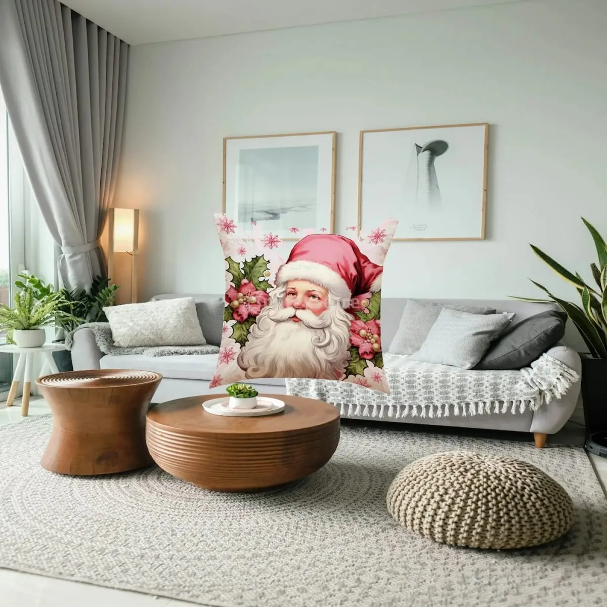 Outdoor Indoor Christmas Pillow Covers Plush Soft Cushion Case for Winter Festive Home Decoration