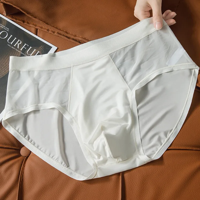 Lelaki Ais Sutera Seamless T-Belakang Mesh Seluar Dalam Ringkas Ultra Nipis Pakaian Dalam Pertengahan Naik Calcinha Cool Extreme Seluar Dalam Lelaki Klasik — image 14