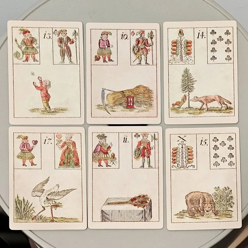 Ensemble de 36 cartes de divination 9x6cm, cartes Oracle Ur-Lenormand (le jeu de l'espoir), jeu de Divination Vintage du XVIIIe siècle