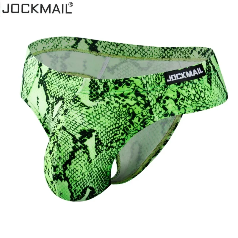 Jockmail Sexy Men Bikini Brief Underwear Leopard Grain Penis Pouch Jockstrap G-strings Thong Cuecas Gay Male Panties Slip Homme — image 9