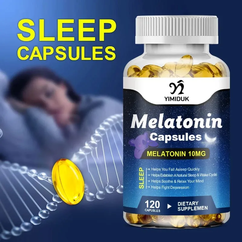 Melatonina 10mg Integratore alimentare per il sonno No Habit Sonno profondo Contiene melatonina - Sonno sano - 120 Capsule — image 1