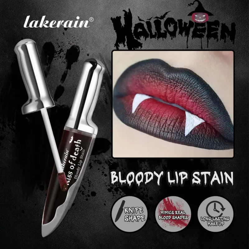 Halloween-Horror-Make-up-Set, hochgesättigte Farbe, langlebig, leicht zu entfernen, sichere Formel, künstlicher Blut-Lippenfleck für Halloween-Cosplay