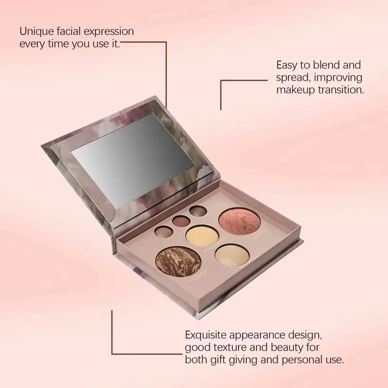 7 barev Multifunkční make-up paleta Integrovaná matná třpytivá tvářenka na oční stíny Highlight Contour Professional Paletka dárky — image 3