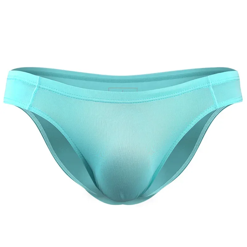 2 pezzi mutande da uomo in seta di ghiaccio traspirante sexy sottile U convesso trasparente un pezzo pantaloncini a triangolo a vita bassa testa — image 21