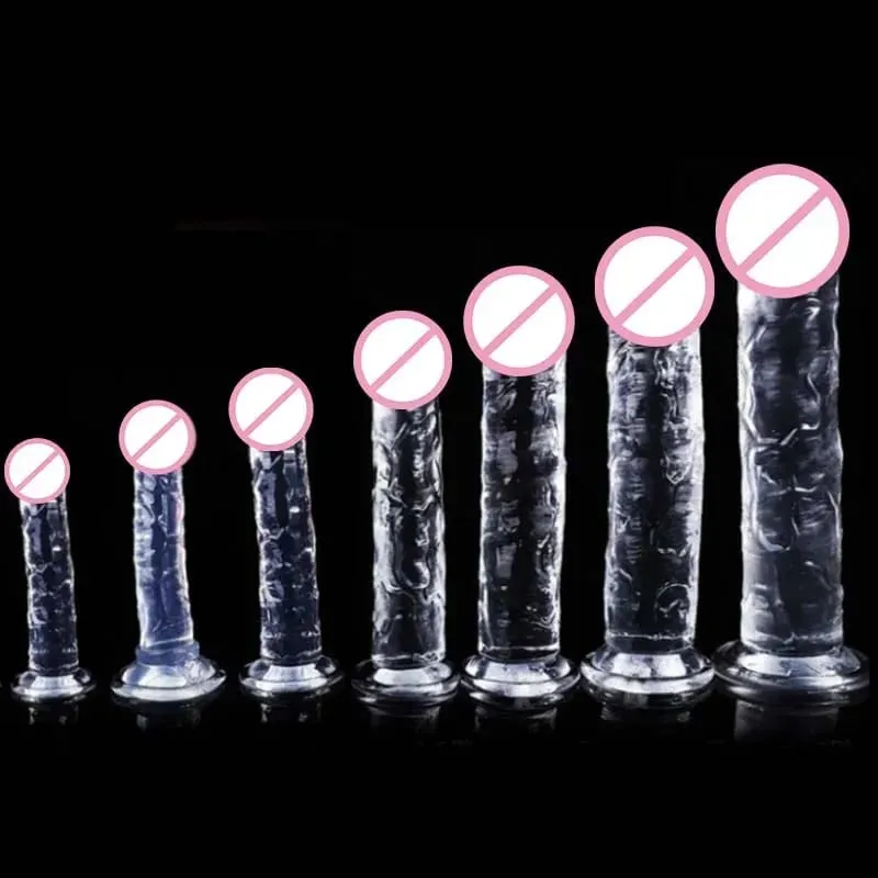 Trasparente Realistico Dildo Gelatina Pene Ventosa Dildo Masturbatore Femminile Stimolatore Clitorideo Grande Cazzo Lesbiche Giocattoli Del Sesso — image 3