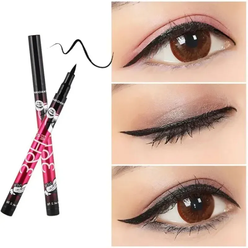 قطعة واحدة من قلم تحديد العيون طويل الأمد - مقاوم للماء ومقاوم للتلطخ باللون الأسود/البني محدد عيون سائل ناعم لمكياج التجميل — image 2