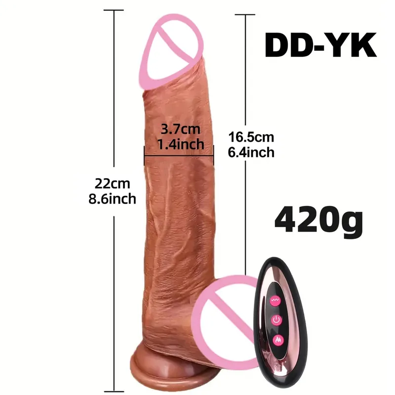Vibrator Dildo Realistik Wayarles Jauh Berputar Cawan Sedutan Zakar G-spot Perangsang Kelentit Mainan Seks Teleskopik Bergetar Dildo — image 12