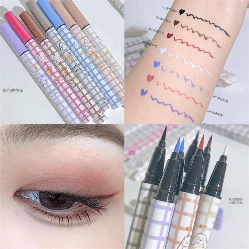 Bunter flüssiger Eyeliner-Stift, matt, wasserfest, nicht blühender Eyeliner, langlebiger flüssiger Eyeliner-Stift, Augen-Make-up-Kosmetik — image 6