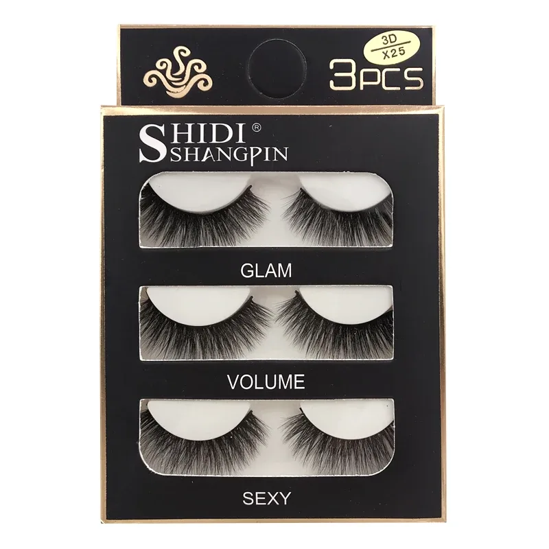 Faux Cils 3 paires de Faux Cils naturels longs en vison 3D, doux, moelleux, vaporeux, faits à la main, outils de maquillage pour les yeux, Maquiagem — image 14