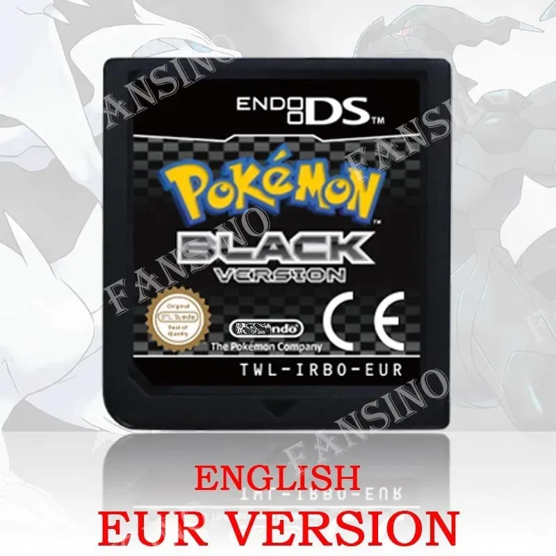 (USA EUR AUS) pokemon สีดำสีขาว 1/2 รุ่นคุณภาพสูงแท้ 1:1 แบบจำลอง DS เกมสำหรับ DS 2DS 3DS คอนโซล — image 19