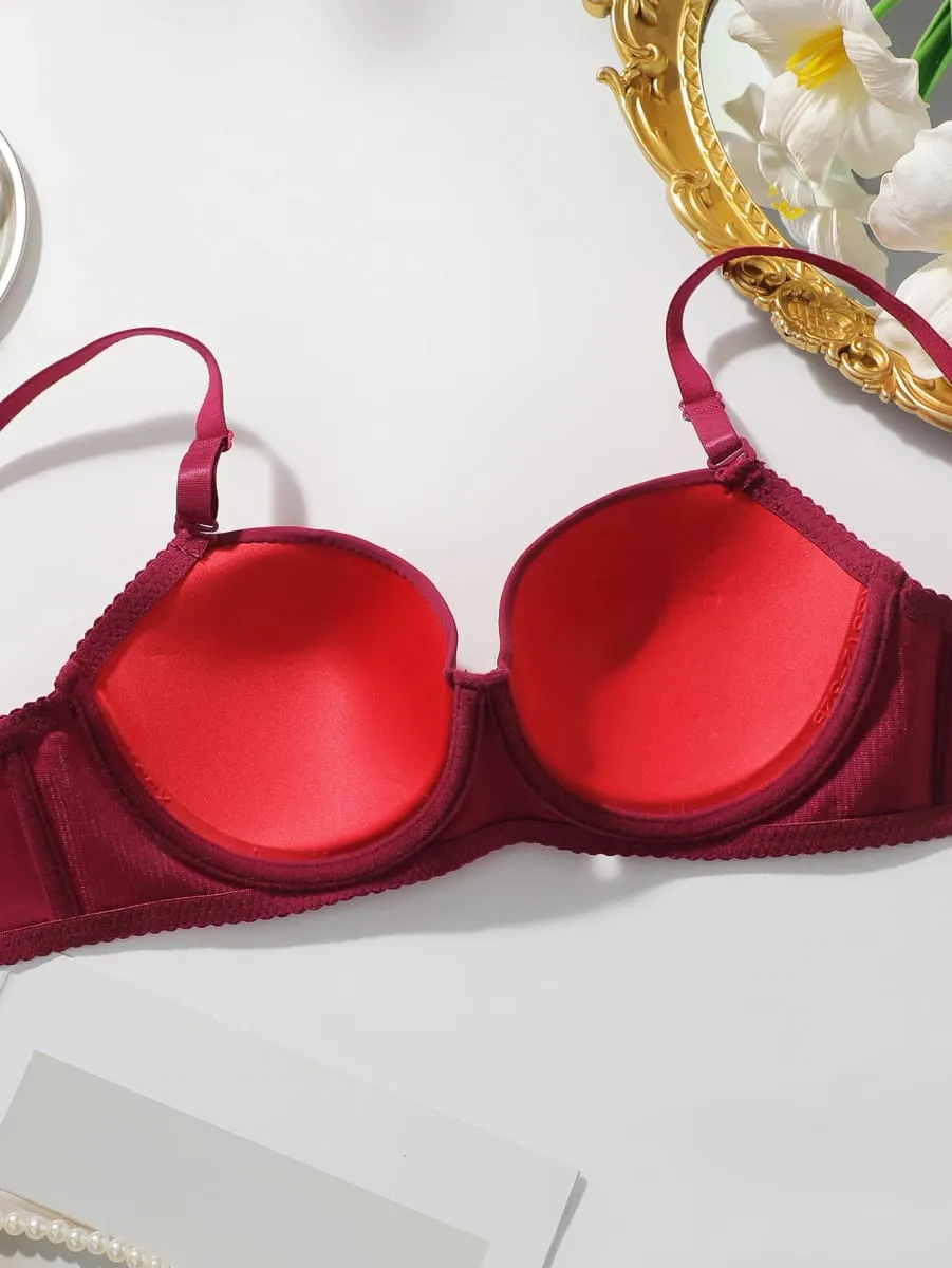 2 แพ็คผู้หญิง Underwire Bra ชุด Push Up เสื้อยืด Bras กับกางเกงเซ็กซี่และสบายทุกวันชุดชั้นใน