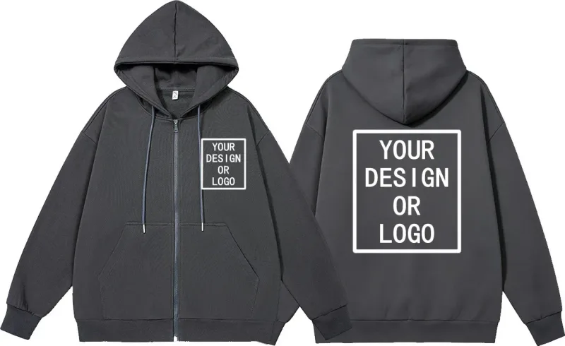 Personnalisez votre propre logo/photo Personnalisé Personnalisé Homme Femme Bricolage Fermeture Éclair Sweat à capuche Décontracté Sweat à capuche Nouveau Pull — image 4