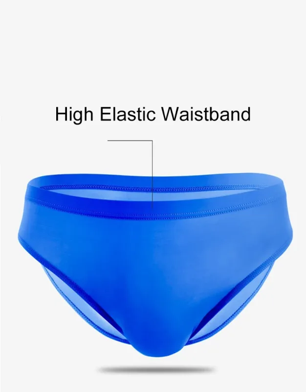 Slips en soie glacée pour hommes, sous-vêtements fins à séchage rapide, taille basse, couleur unie, sous-vêtements masculins Sexy avec poche bombée en U, culotte respirante — image 11