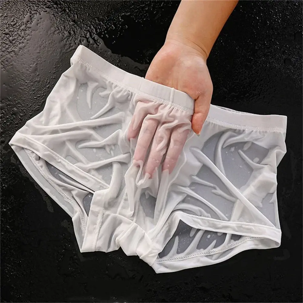 Transparente Boxer Männer Eis Seide Schnell Trocknend Männliche Badehose Sommer Nahtlose Unterwäsche Ultra-dünne Plus Größe Shorts — image 7